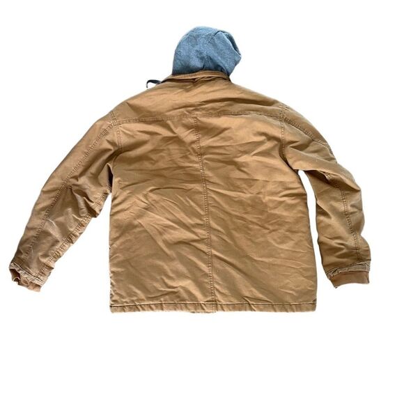 Dickies Jacket Mens Size Extra Large Tan Hooded Snap Button Workwear - Picture 2 of 9